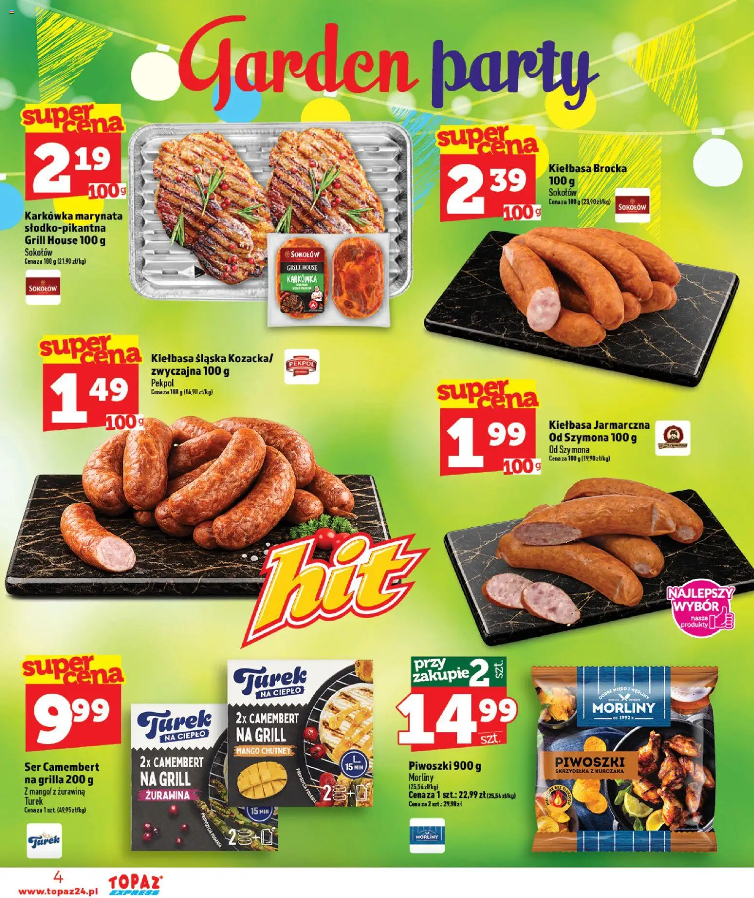 Topaz gazetka - Express od 06.08.2026 | Strona: 4 | Produkty: Mango, Karkówka, Camembert, Ser