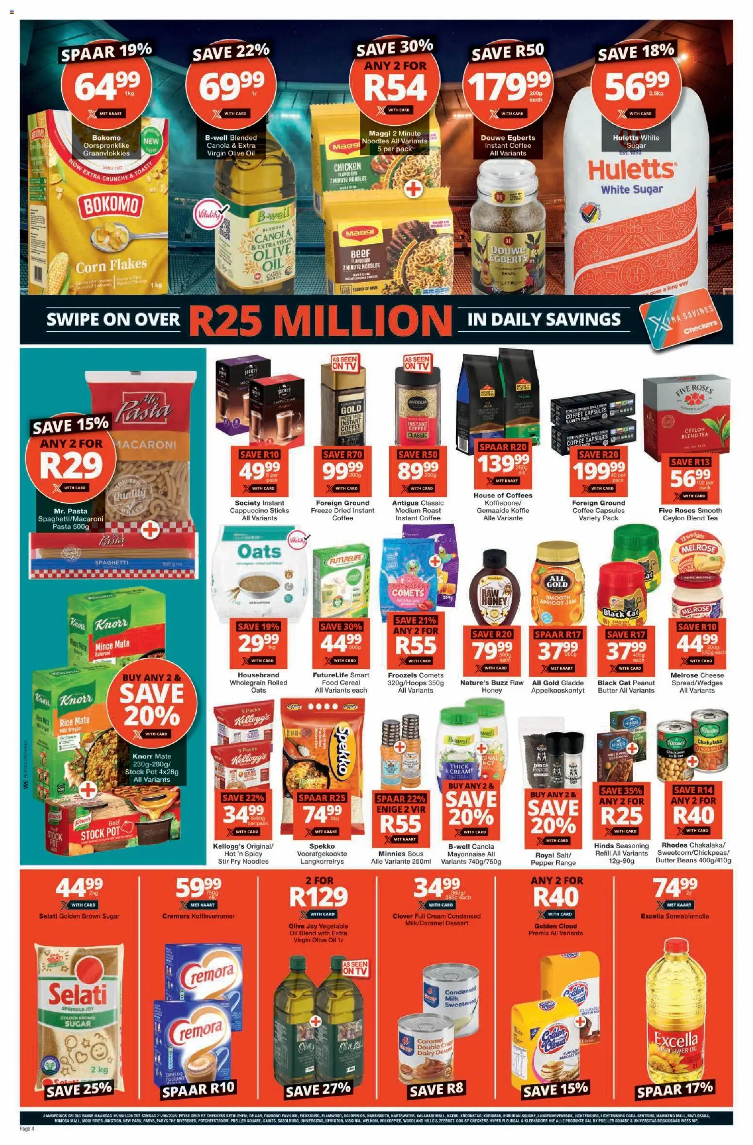 New Checkers catalogue – valid from 15.06.2026 | Page: 4 | Products: Tea, Cream, Flakes, Pepper