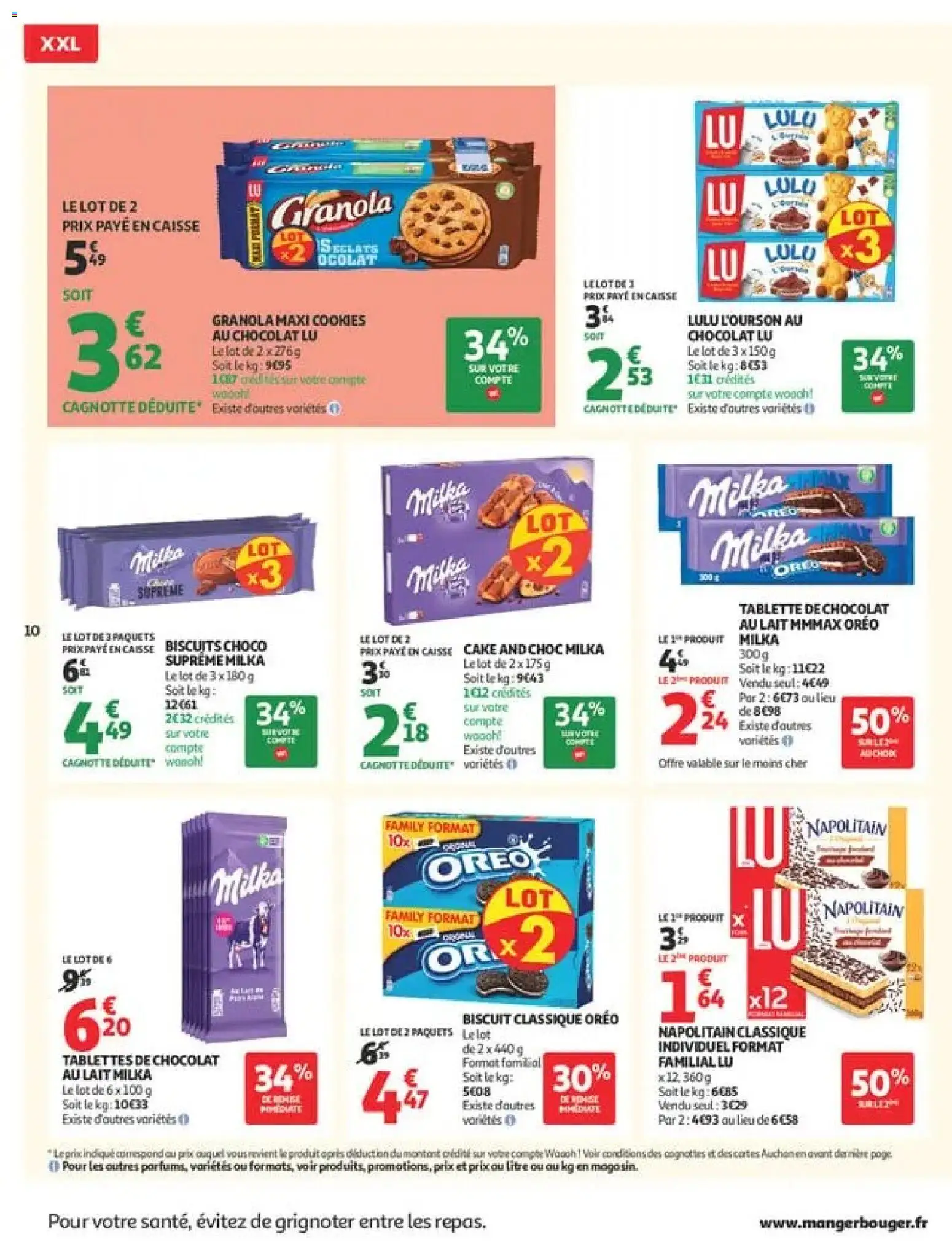{H1} | Page: 10 | Produits: Tablette de chocolat, Oreo, Chocolat, Chocolat au lait