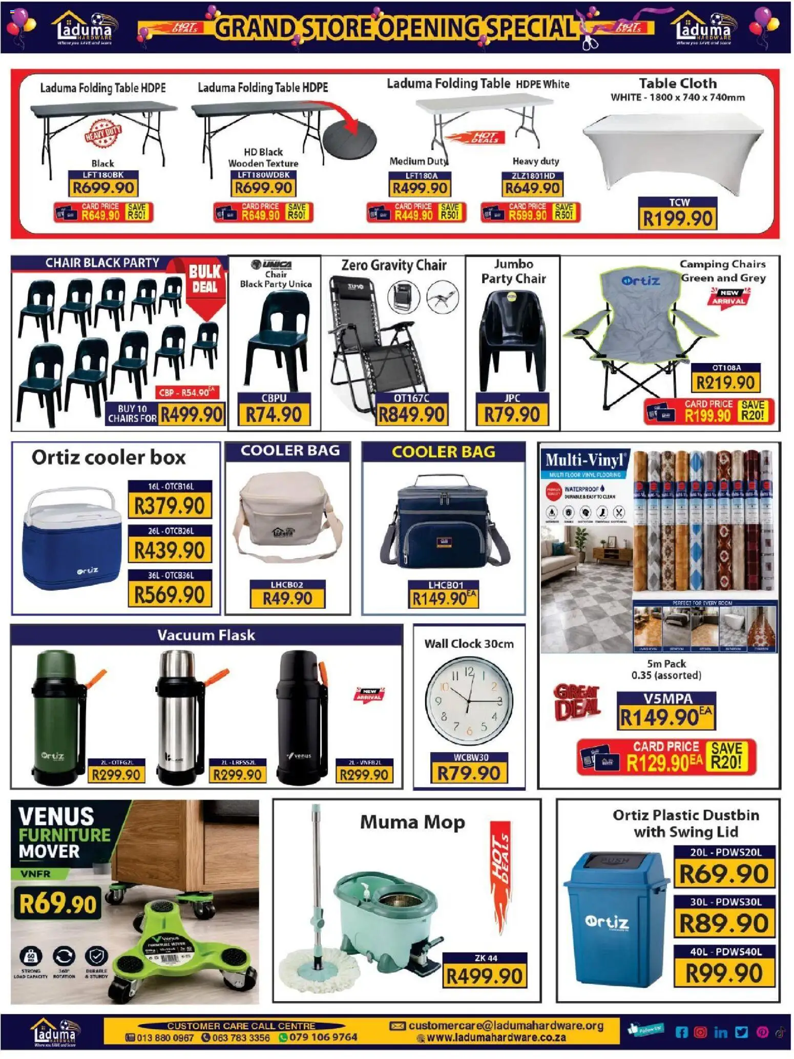 New Laduma Hardware catalogue – valid from 23/09/2026 | Page: 12 | Products: Table, Chair, Flask, Mop