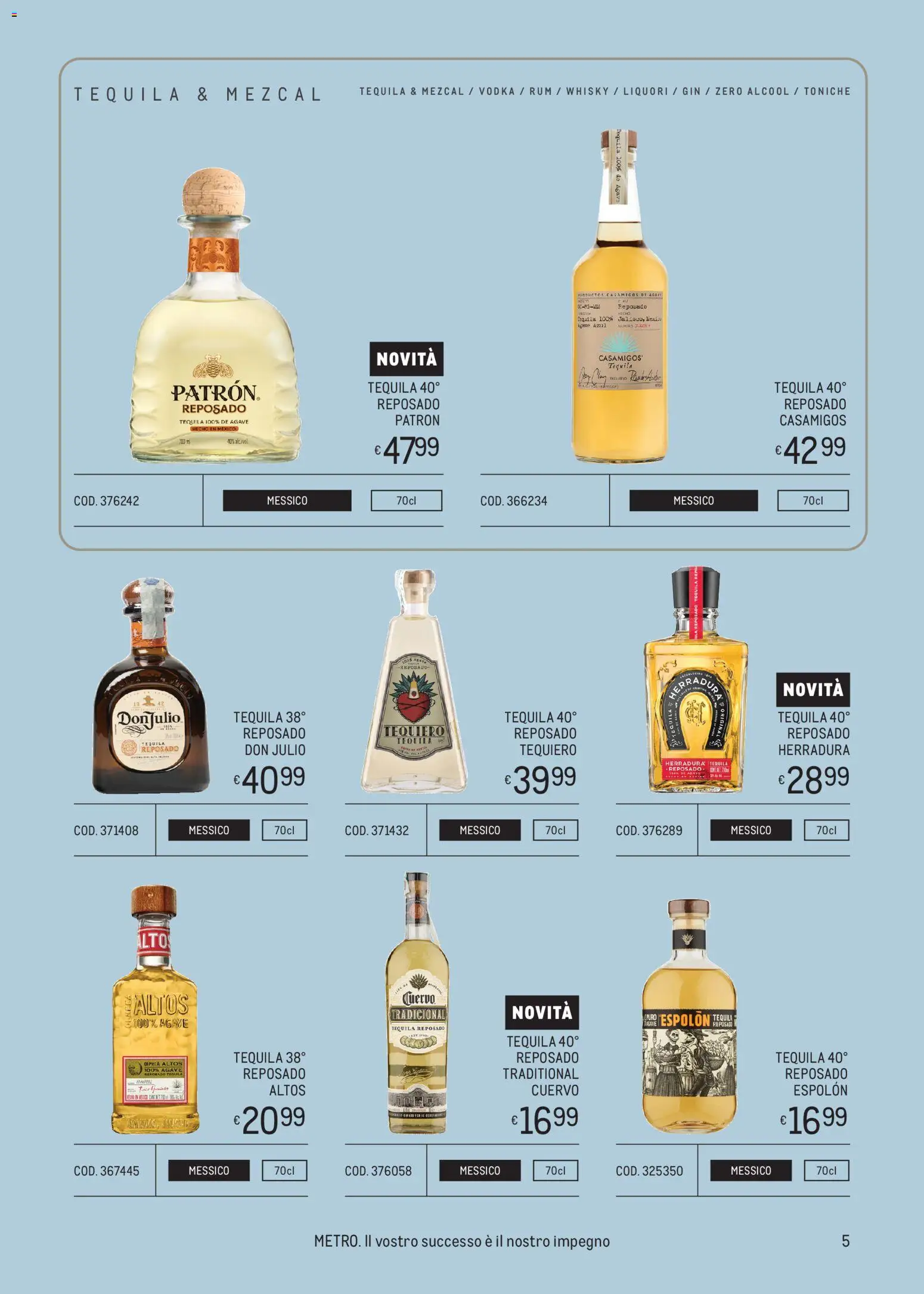Volantino Metro del 14.05.2026 | Pagina: 5 | Prodotti: Gin, Whisky, Rum, Tequila