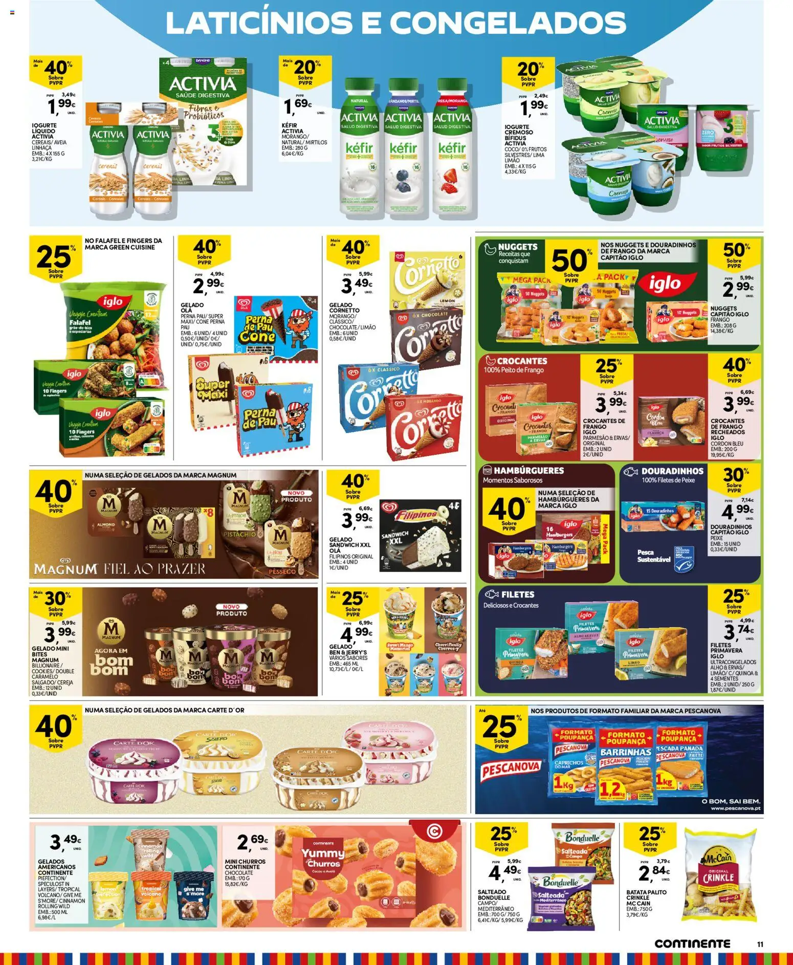 Continente folheto Açores │ válido de 06/10/2026 | Página: 11 | Produtos: Aveia, Kefir, Chocolate, Nuggets