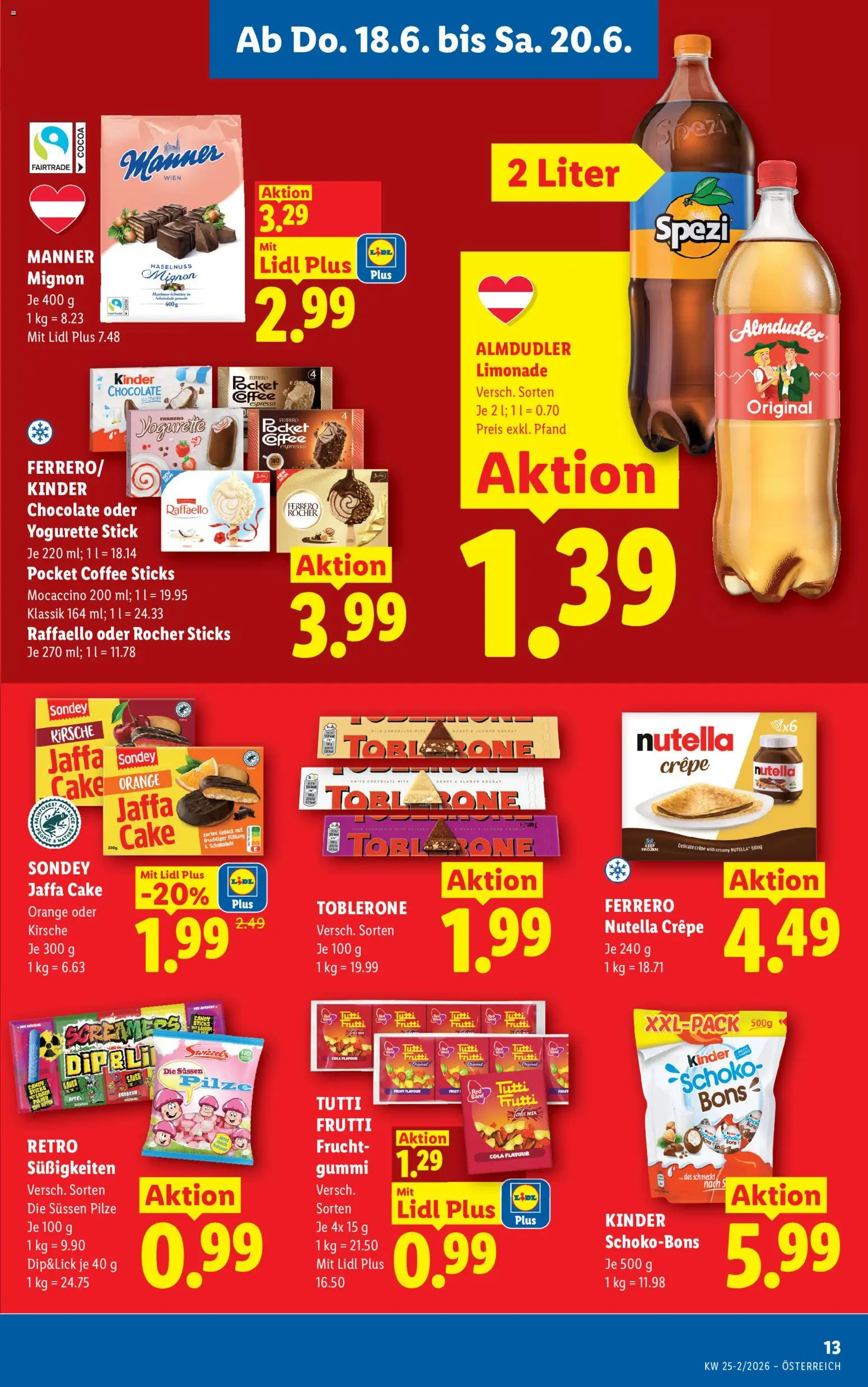 Lidl Flugblatt gültig ab 18.06.2026 | Seite: 17 | Produkte: Süßigkeiten, Schokolade, Äpfel