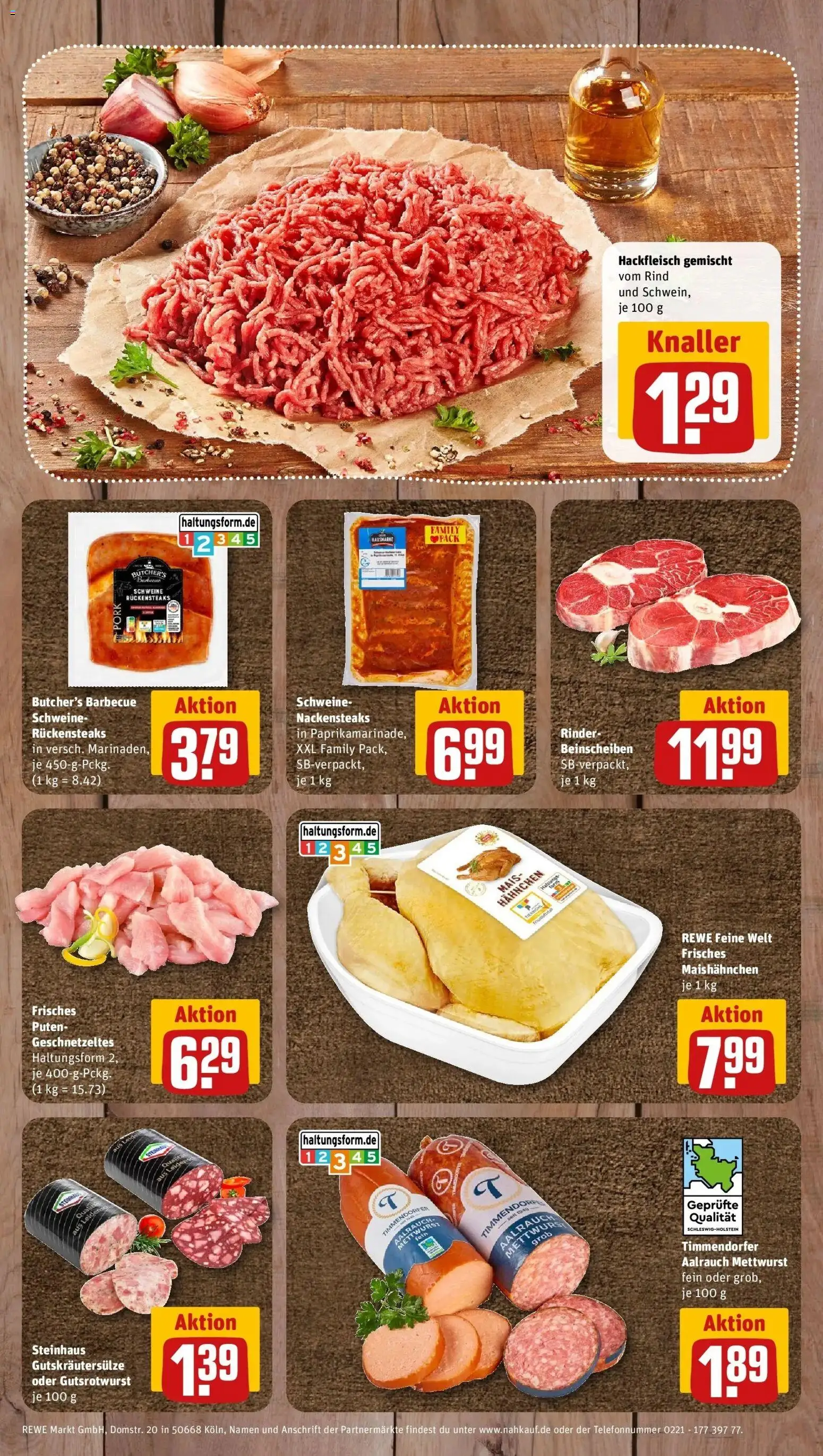 REWE Prospekt ab 07.09.2026 zum Blättern » Angebote | Seite: 14 | Produkte: Nackensteaks, Mais, Hahnchen, Hackfleisch