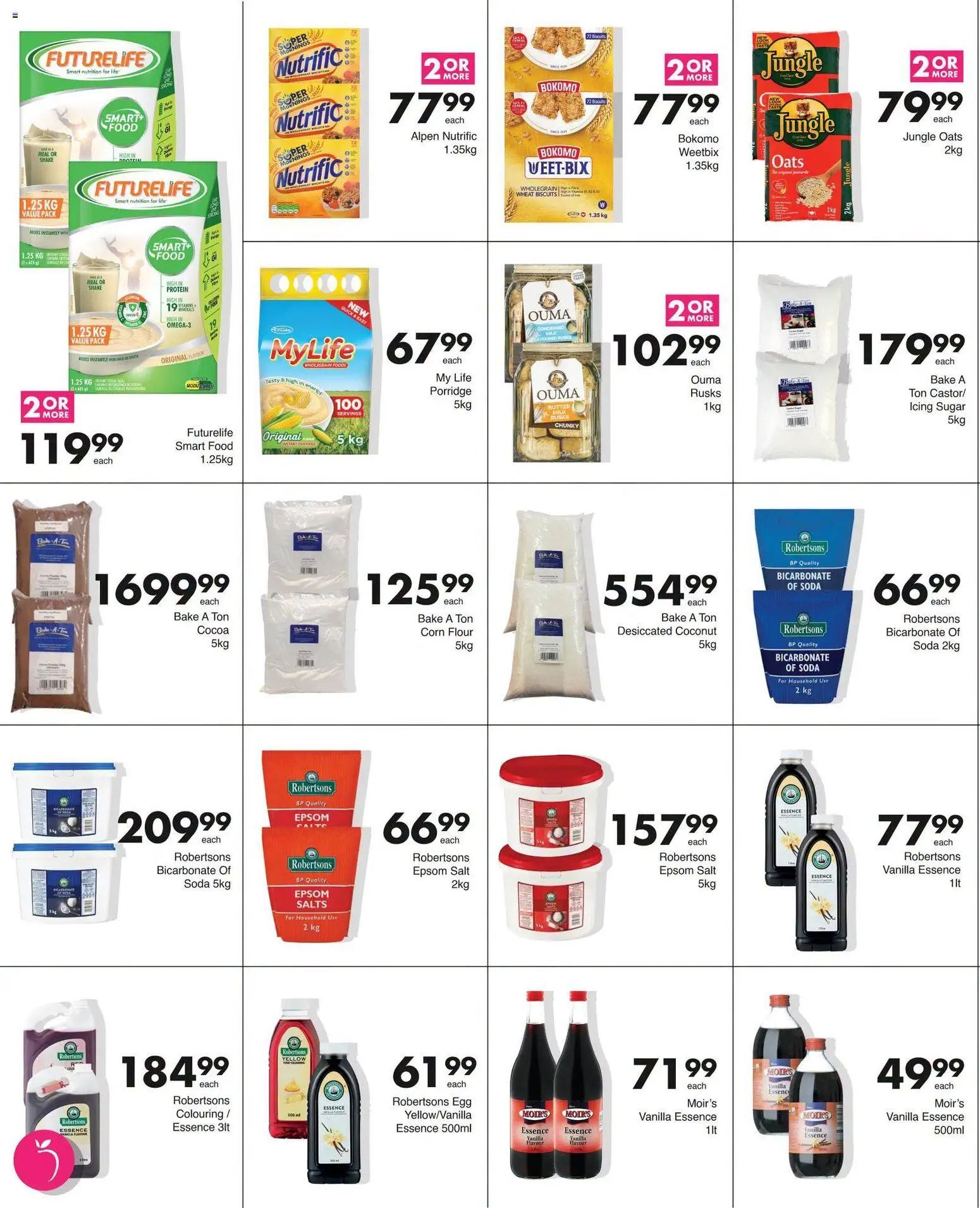 New Save catalogue – valid from 27/07/2026 | Page: 4 | Products: Bicarbonate of soda, Vanilla, Rusks, Salt