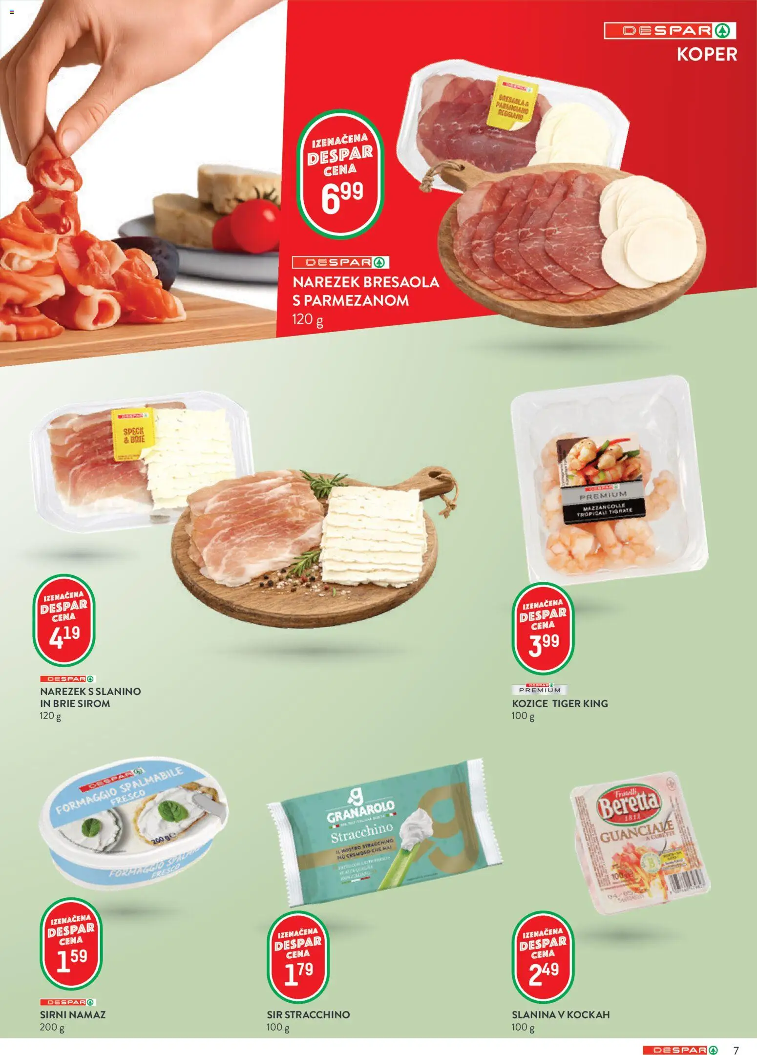Novi Spar katalog ponudbe – veljaven od 08.04.2026 | Stran: 7 | Izdelki: Narezek, Namaz, Slanina, Sir