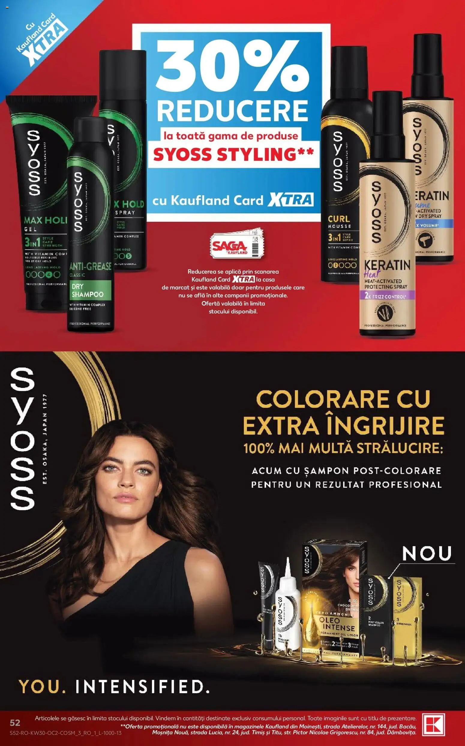 Noul catalog Kaufland – valabil de la 22.07.2026 | Pagină: 52 | Produse: Style, Syoss, Zero, Șampon