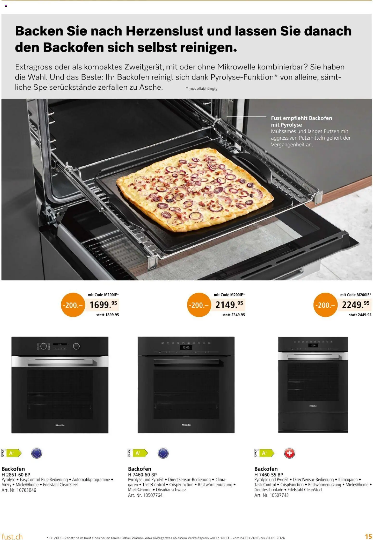 Fust aktionen Einbau – gültig ab 17.09.2026 | Seite: 15 | Produkte: Backofen, Mikrowelle, Miele