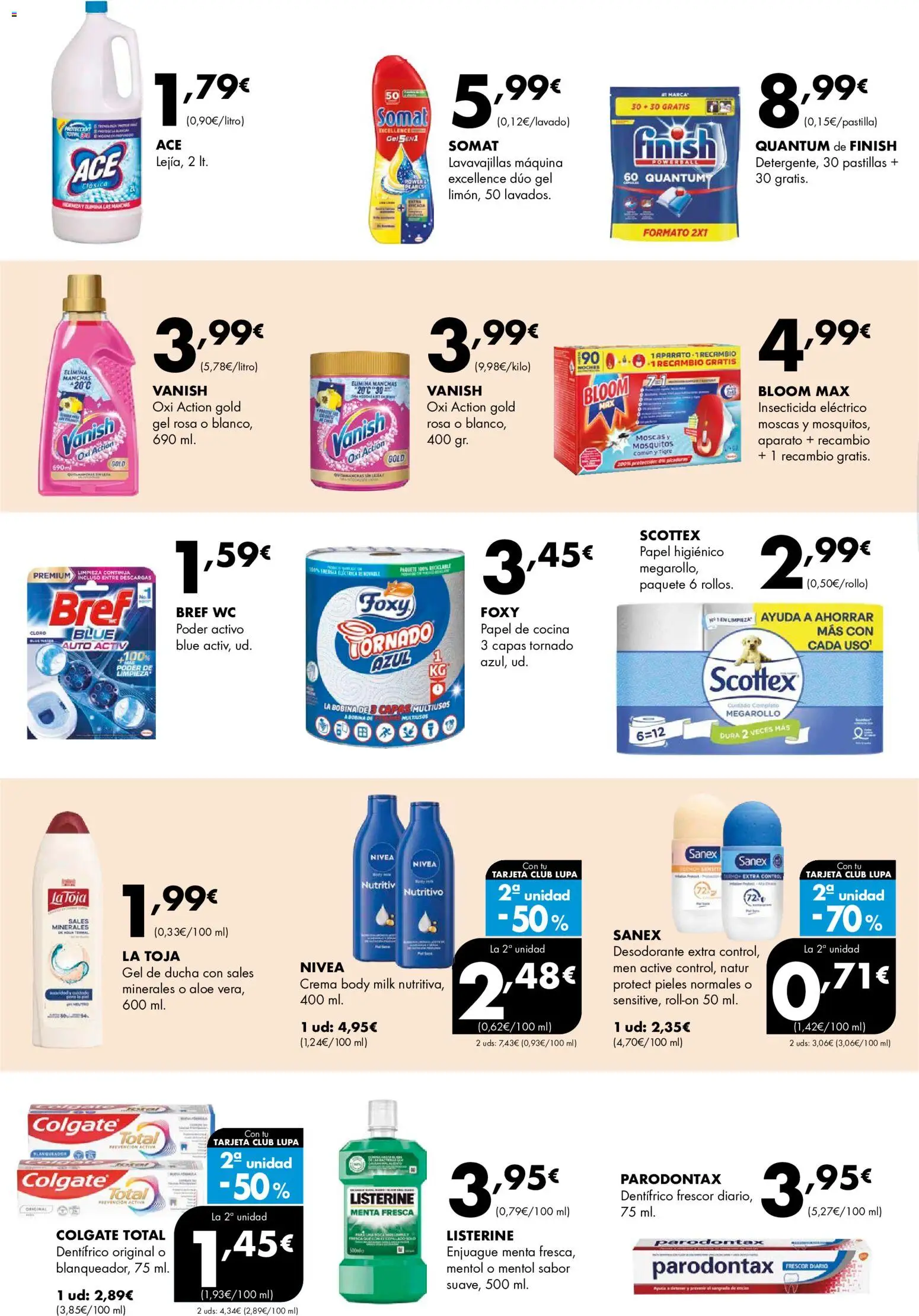 Lupa Supermercados folleto │ válido desde el 03/09/2026 | Página: 12 | Productos: Crema, Listerine, Lavavajillas, Ducha