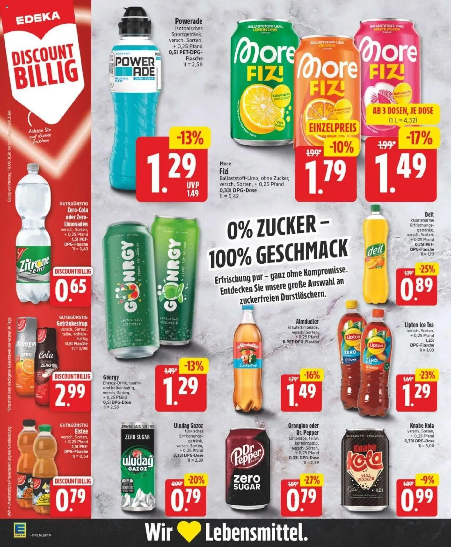 Edeka Prospekt Hannover – gültig ab 10.08.2026 | Seite: 16 | Produkte: Cola, Mars, Zucker, Zitrone