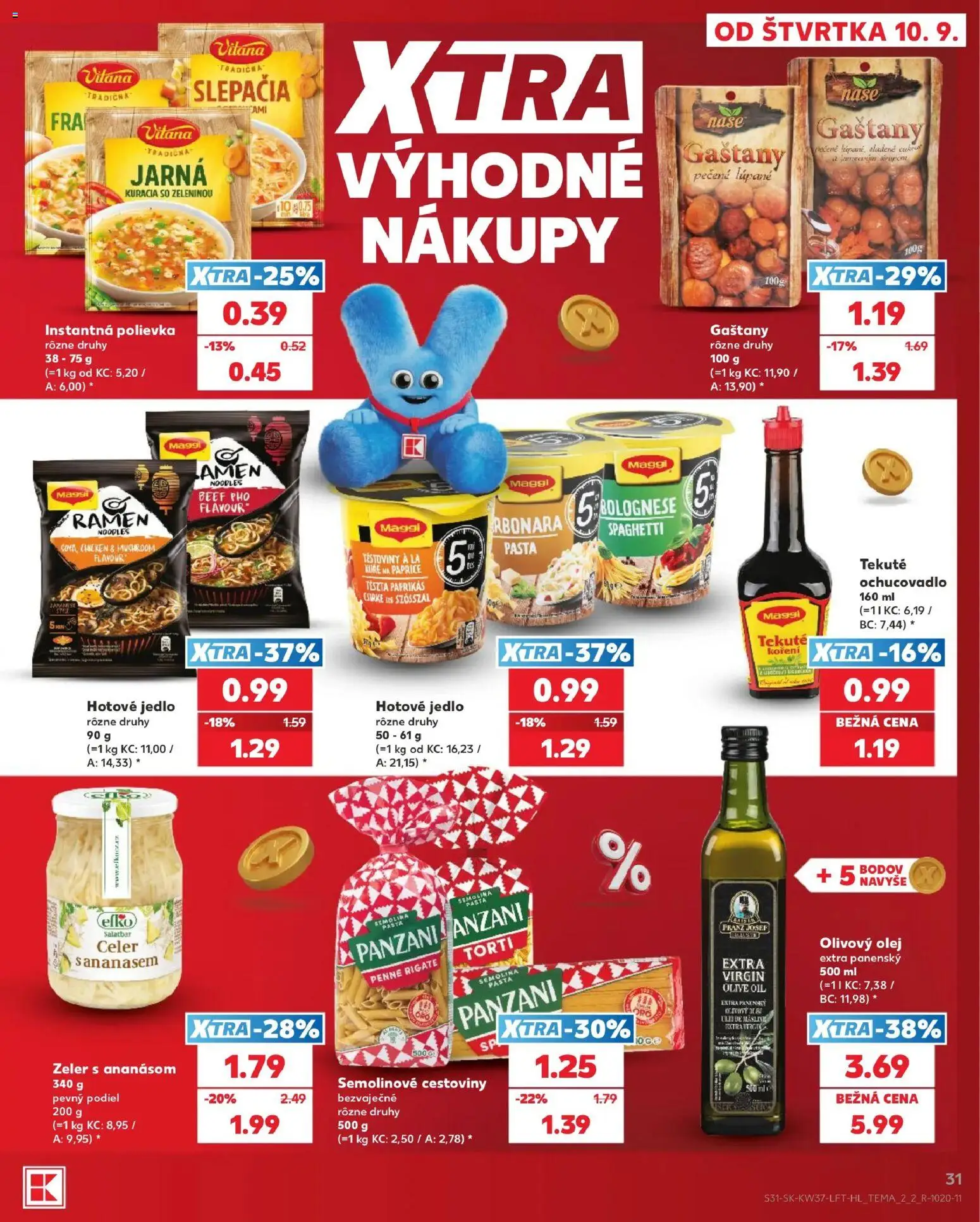 Nové Kaufland akcie – leták je platný od 10.09.2026 | Strana: 31 | Produkty: Olej, Penne, Cestoviny, Semolínové cestoviny