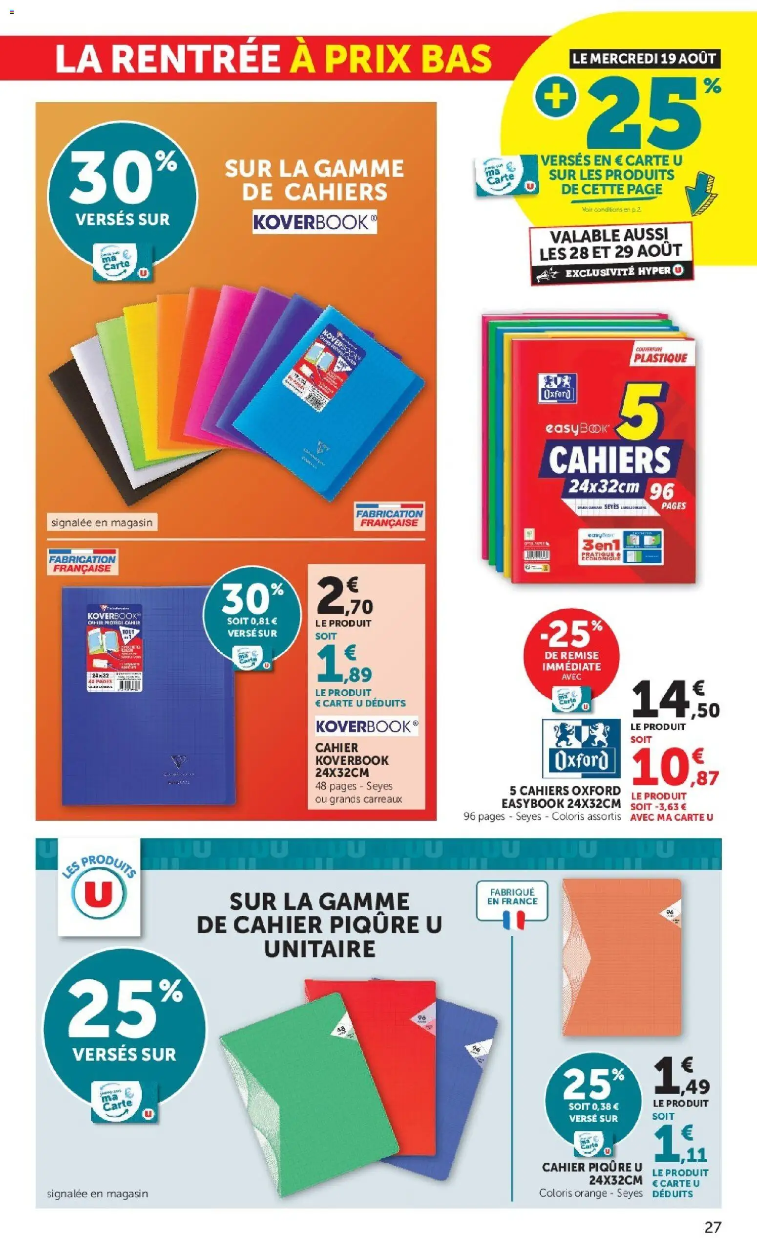 {H1} | Page: 27 | Produits: Orange, Cahier, Couverture, Cahiers