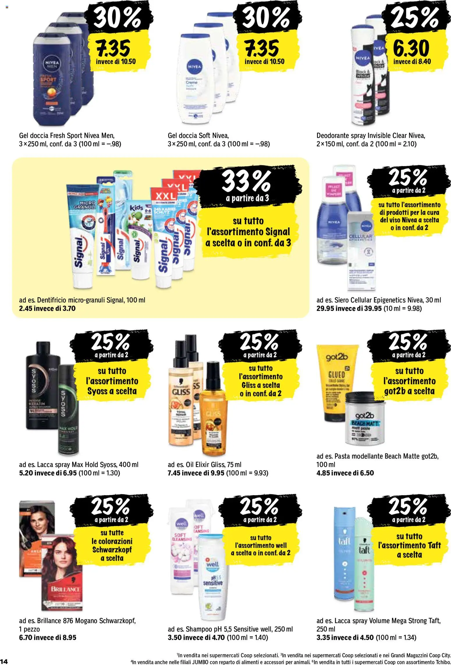 Coop aktionen IT – gültig ab 27.08.2026 | Seite: 14 | Produkte: Serum, Shampoo, Deodorant, Pasta