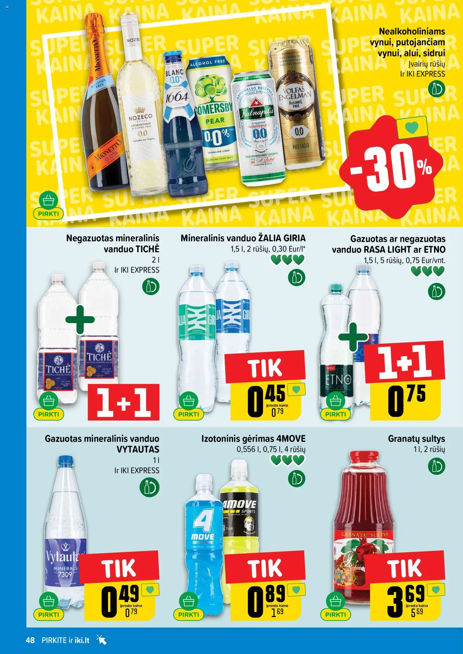 IKI akcijos nuo 2026.06.29 | Puslapis: 48 | Prekių: Sultys, Mineralinis vanduo