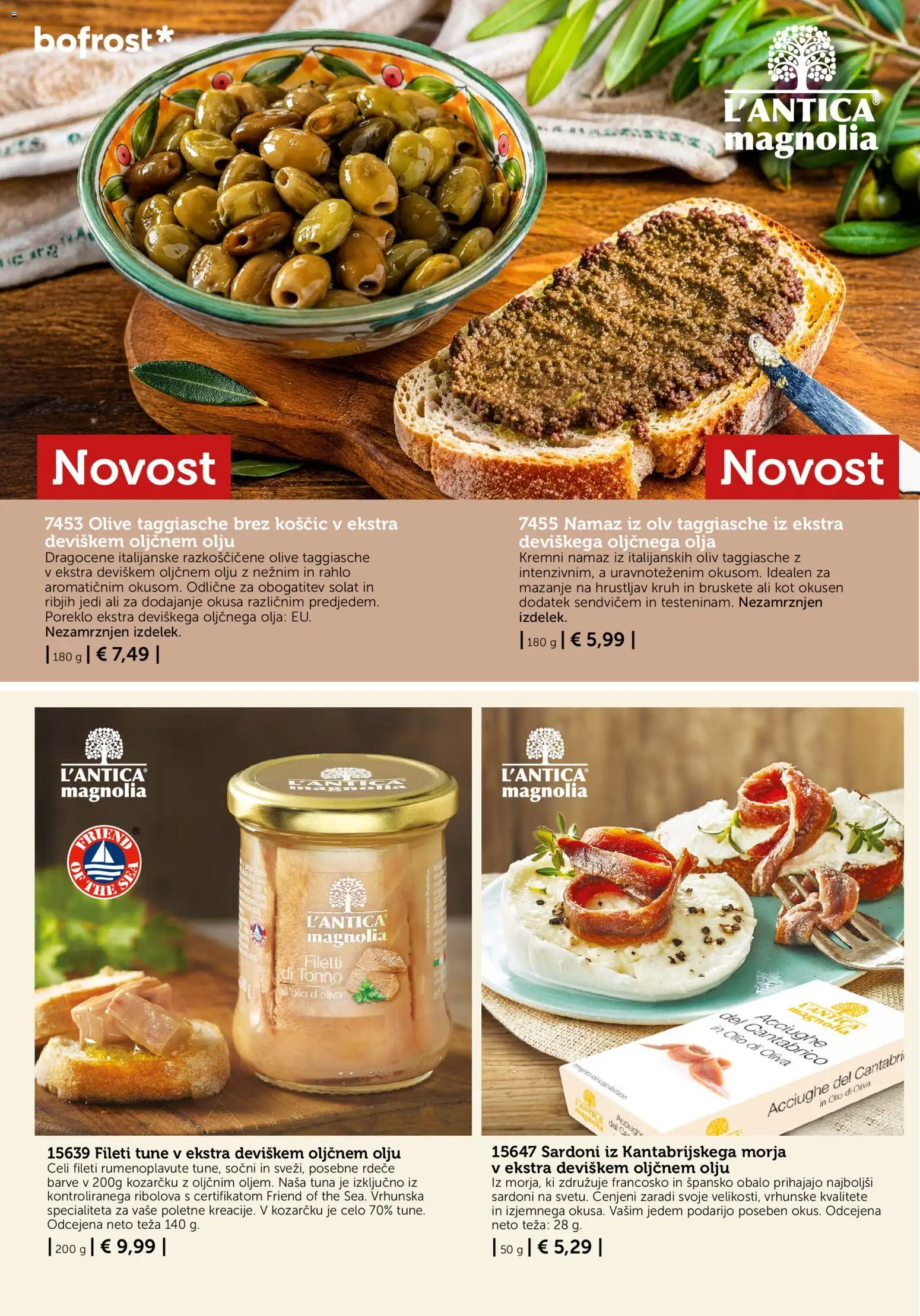 Novi Bofrost katalog ponudbe – veljaven od 01.10.2026 | Stran: 90 | Izdelki: Teza, Tuna, Olive, Kruh