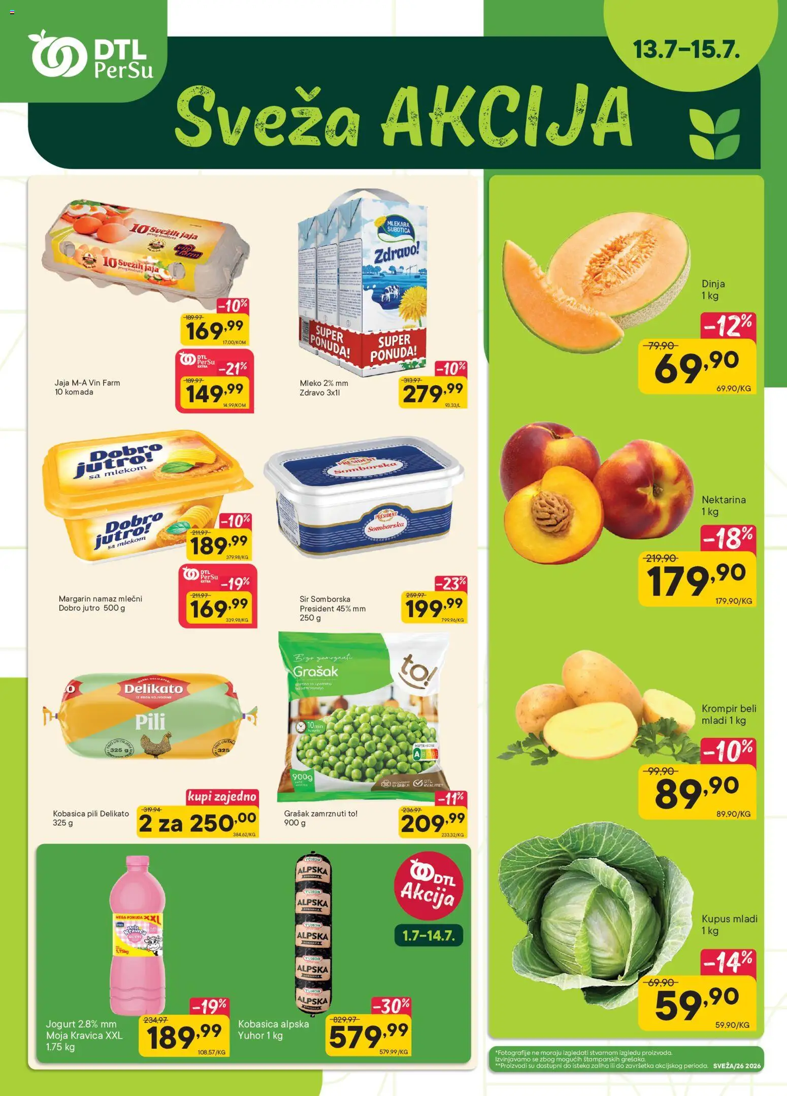 PerSu katalog - važi od 13.07.2026 | Strana: 1 | Proizvode: Krompir, Margarin, Jogurt, Kobasica