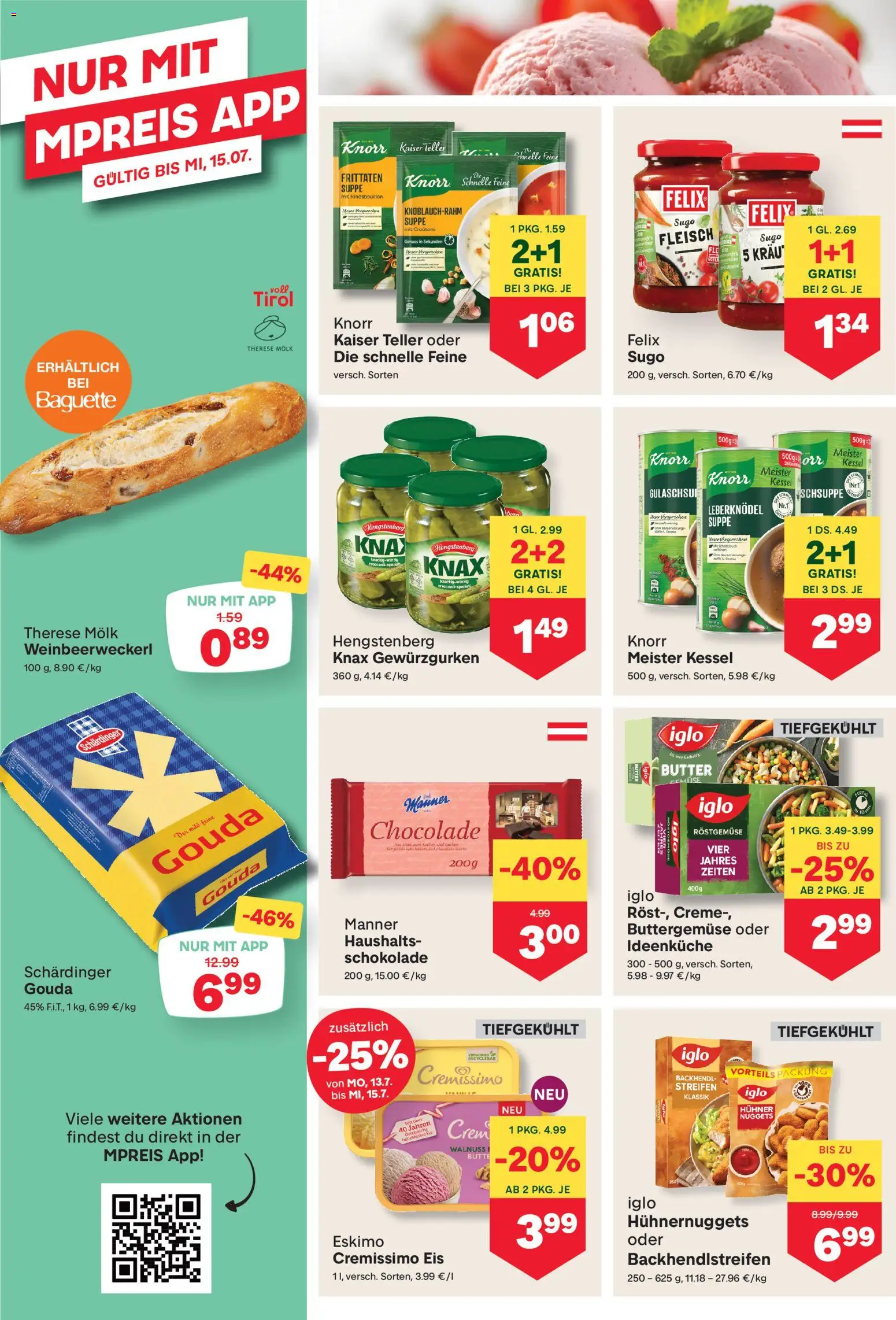 MPREIS Flugblatt gültig ab 09.07.2026 | Seite: 8 | Produkte: Eis, Butter, Creme, Schokolade