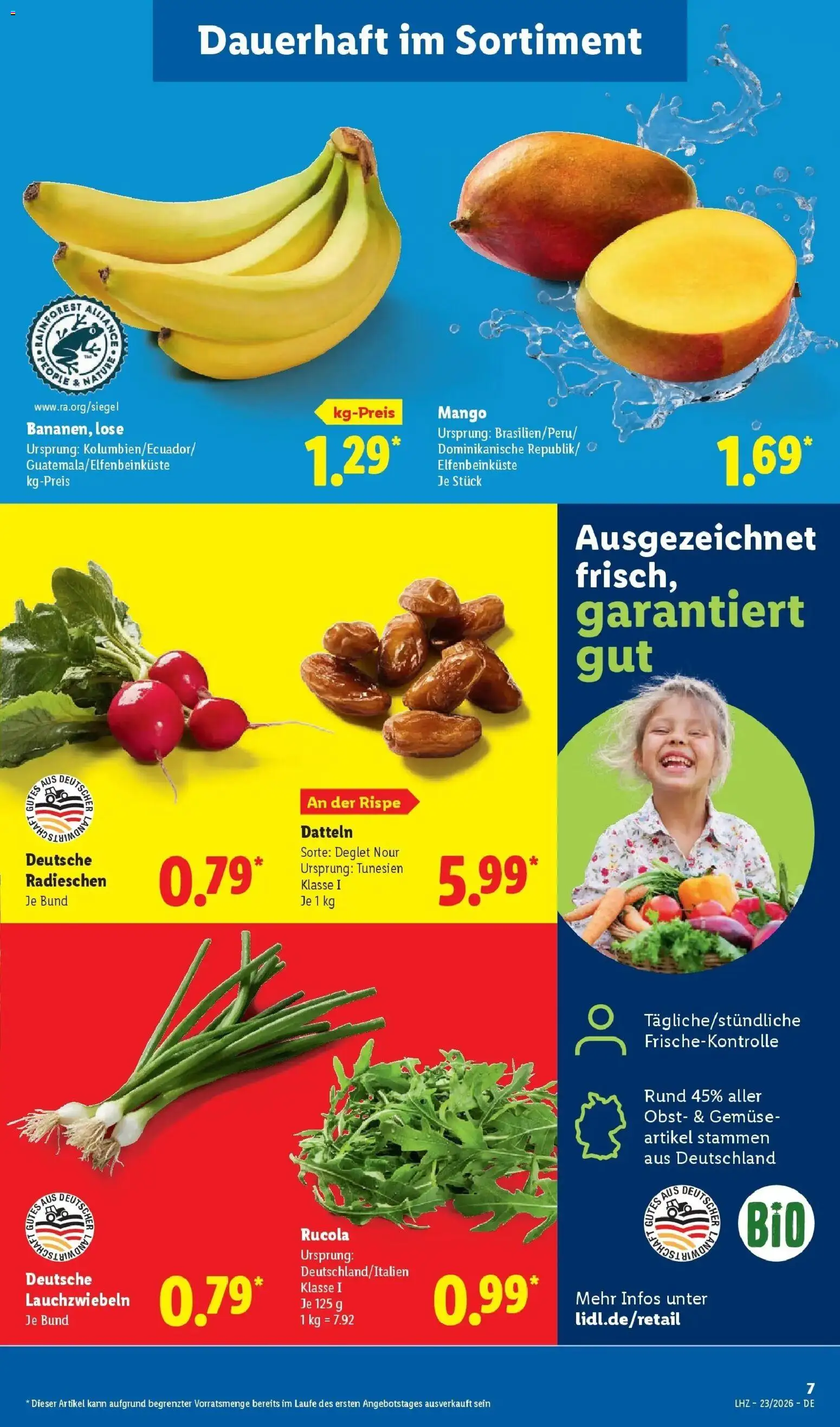 Lidl Prospekt Mahlow – gültig ab 01.06.2026 | Seite: 13 | Produkte: Rucola, Gemüse, Obst, Mango