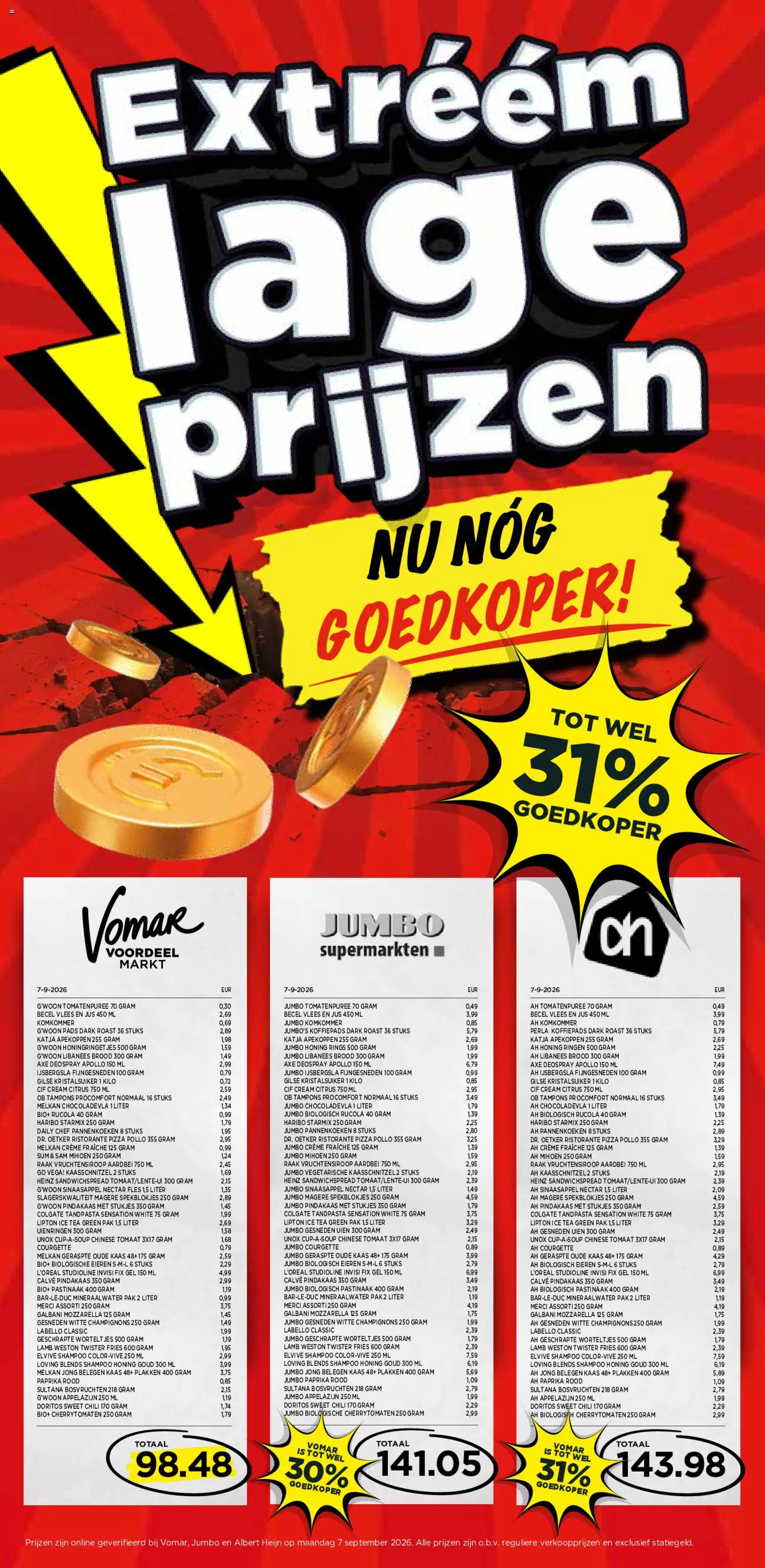 {H1} | Pagina: 6 | Producten: Kaas, Kristalsuiker, Pannenkoeken, Mozzarella