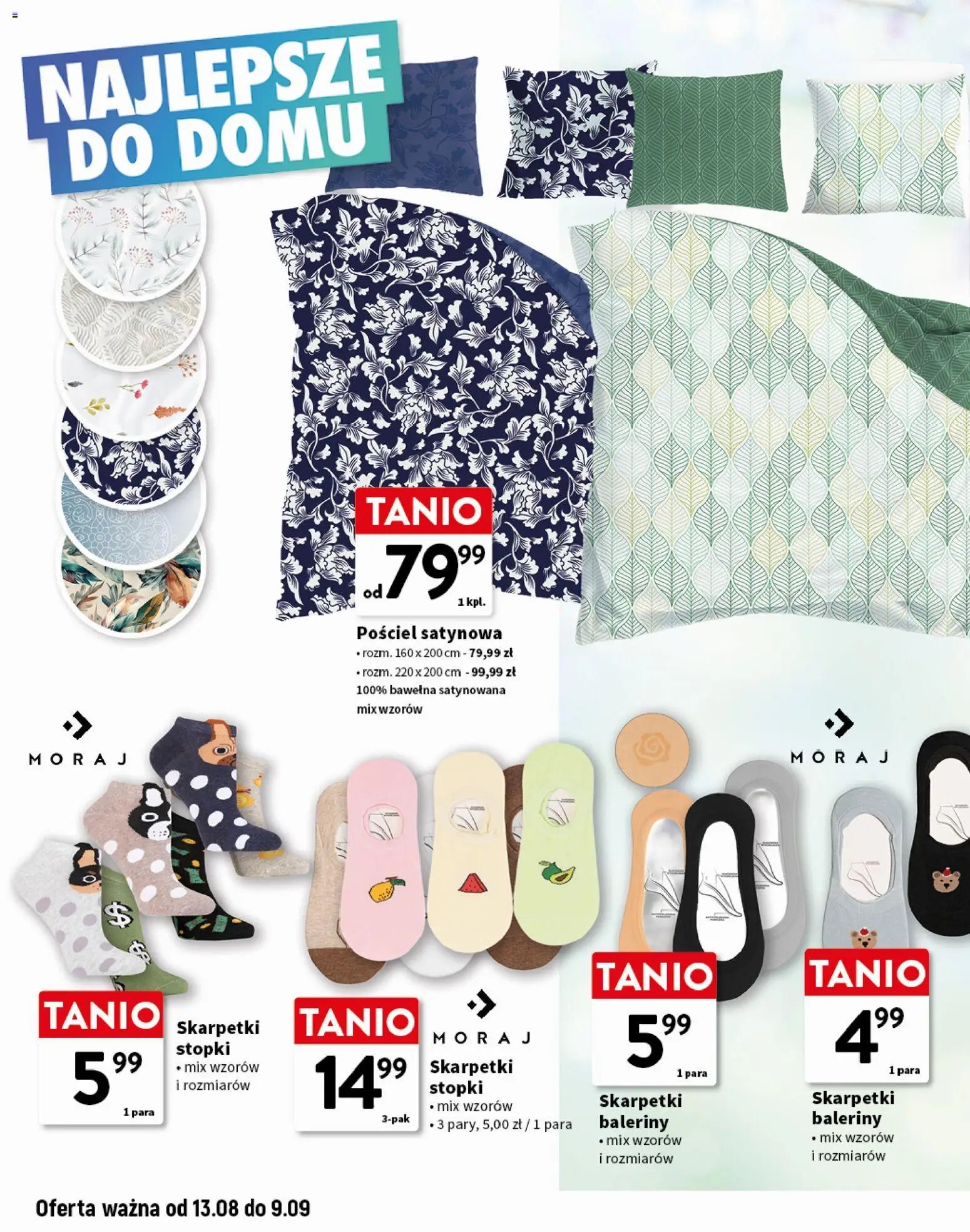 Intermarche gazetka - Gotowi na szkołę od 13.08.2026 | Strona: 12 | Produkty: Pościel, Pościel satynowa, Baleriny, Skarpetki